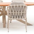 Maze - Sicily Open Rope Weave 6 Seat Rectangular Dining Set - Latte - Blythe Living