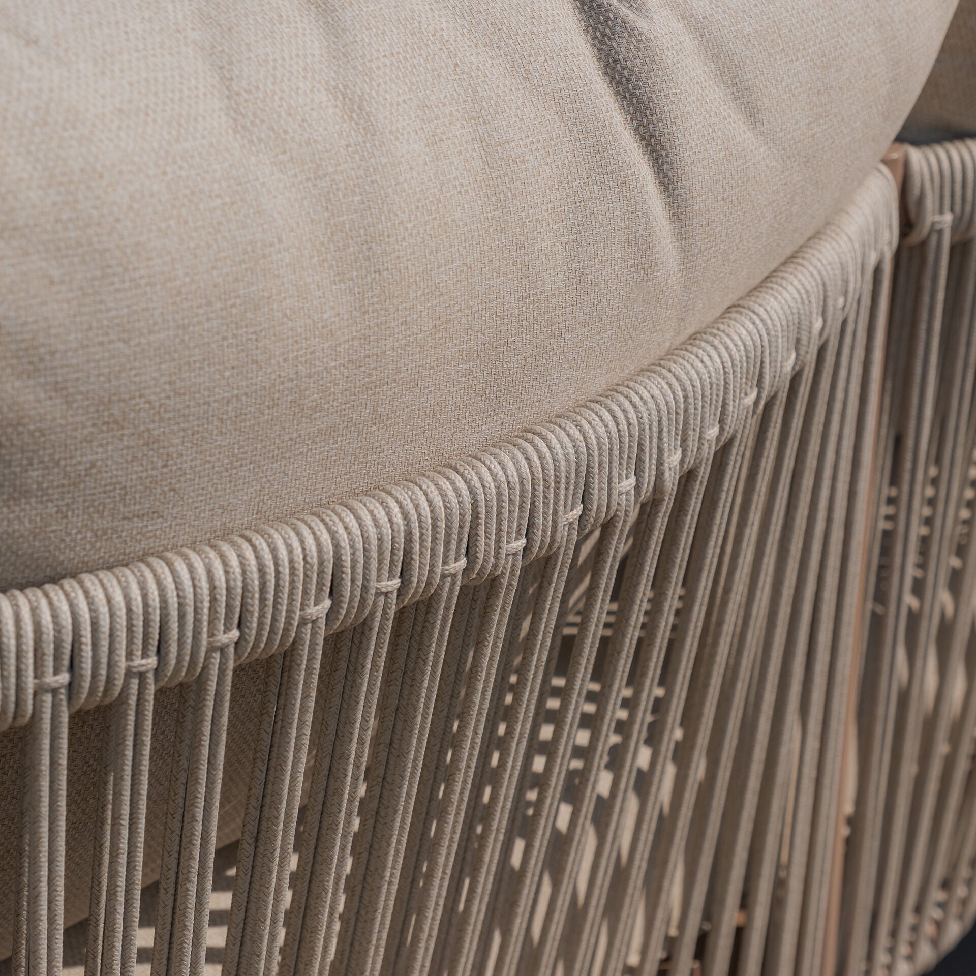 Maze - Havana Rope Weave 3 Seat Sofa Dining Set
with Rising Table & Footstools - Blythe Living