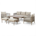 Maze - Havana Rope Weave 3 Seat Sofa Dining Set
with Rising Table & Footstools - Blythe Living