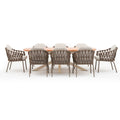 Maze - Sicily Open Rope Weave 8 Seat Rectangular Dining Set - Café - Blythe Living