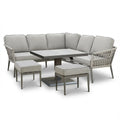 Maze - Monaco Rope Weave Small Corner Dining Set
with Square Rising Table & Footstools - Cool Linen - Blythe Living