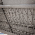 Maze - Monaco Rope Weave Large Corner Dining Set
with Rectangular Rising Table & Footstools - Cool Linen - Blythe Living