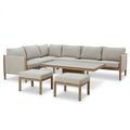 Maze - Burford Large Aluminium Corner Dining Set
with Rising Table & Footstools - Almond - Blythe Living