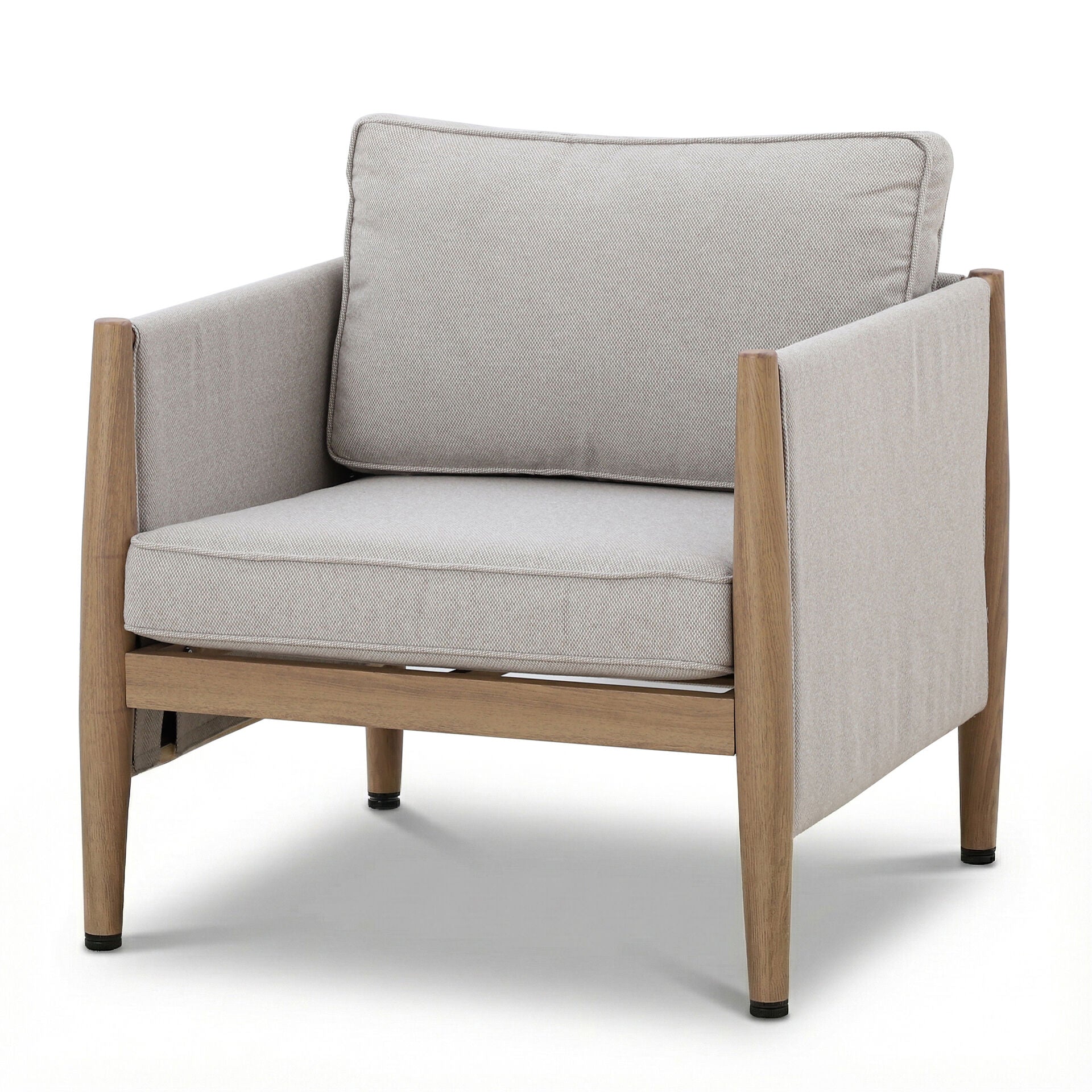 Maze - Burford 3 Seat Aluminium Sofa Dining Set
with Rising Table & Footstools - Almond - Blythe Living