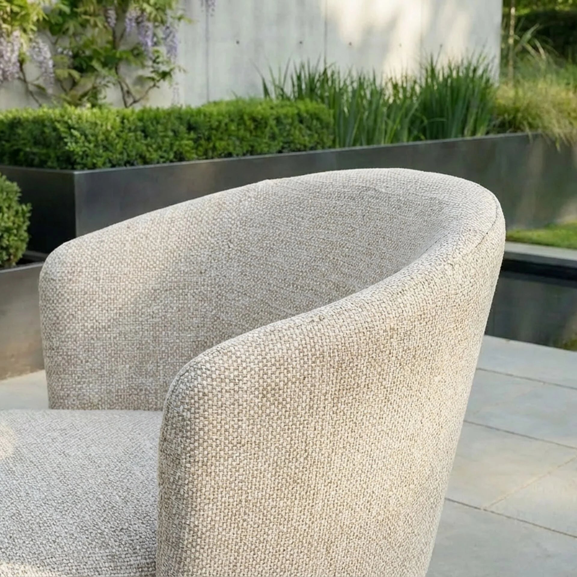 Maze - Outdoor Fabric Zen 4 Seat Low Round Bar Set - Latte - Blythe Living
