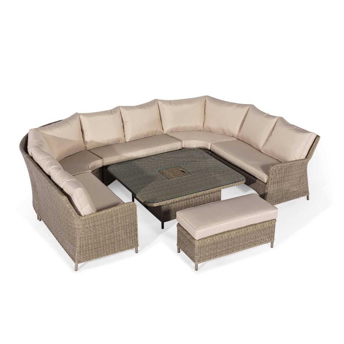 Maze - Winchester Royal U-Shaped Rattan Sofa Set with Rising Table - Blythe Living