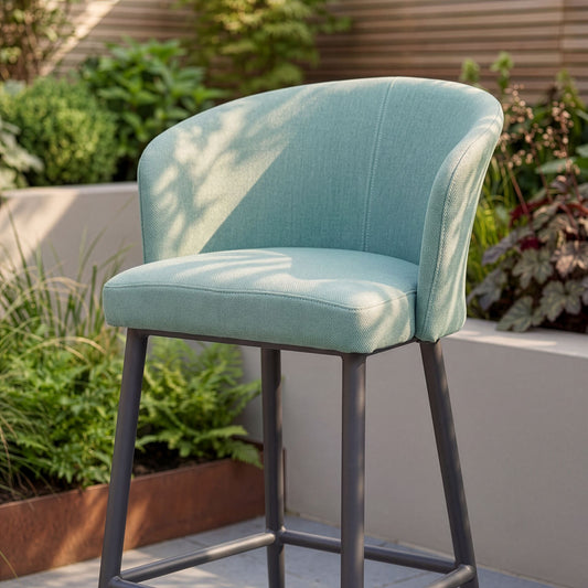 Maze - Outdoor Fabric High Zen Bar Stool - Sage Green - Blythe Living