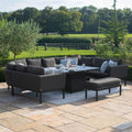 Maze - Outdoor Fabric Pulse U Shape Corner Dining Set with Rising Table - Charcoal - Blythe Living