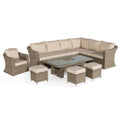 Maze - Winchester Deluxe Large Rattan Corner Dining Set with Rising Table & Armchair - Blythe Living
