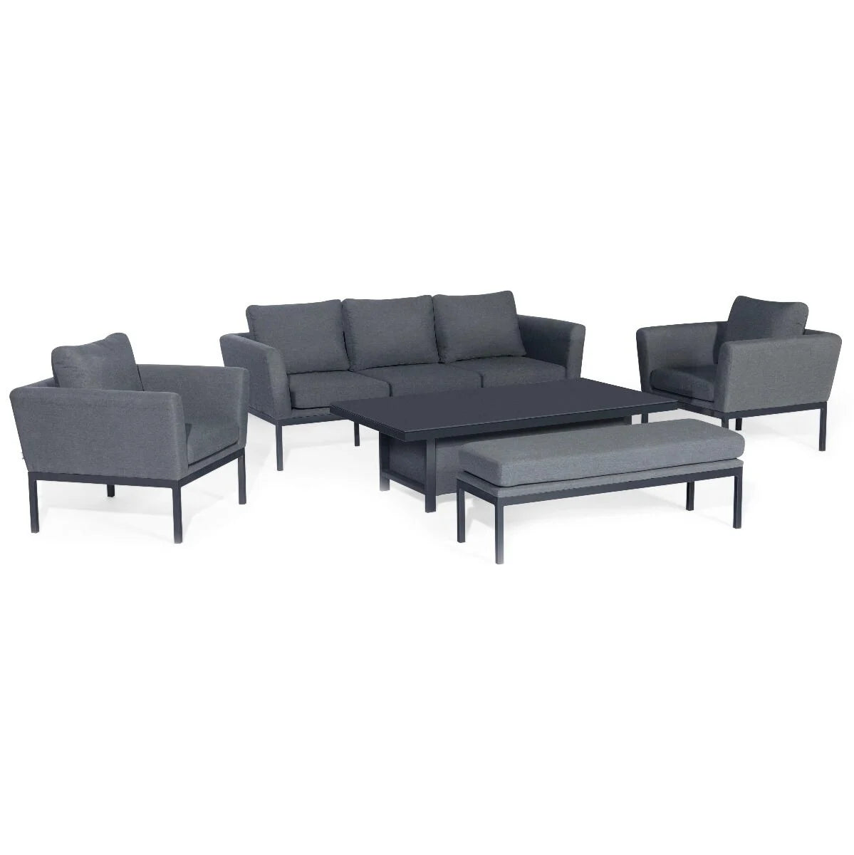 Maze - Outdoor Fabric Pulse 3 Seat Sofa Set with Rising Table - Flanelle - Blythe Living