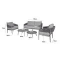 Maze - Porto Rope Weave 2 Seat Sofa Set with Pair of Round Coffee Tables & Armchairs - Blythe Living