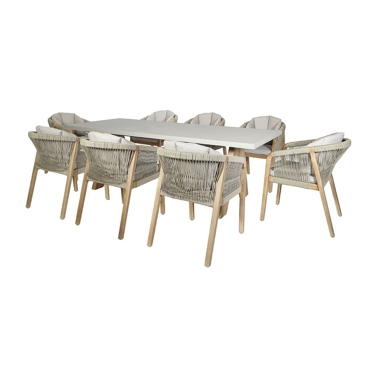 Maze - Martinique Rope Weave 8 Seat Rectangular Dining Set - Blythe Living