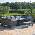 Maze - Outdoor Fabric Pulse U Shape Corner Dining Set with Rising Table - Flanelle - Blythe Living