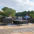 Maze - Outdoor Fabric Pulse U Shape Corner Dining Set with Rising Table - Charcoal - Blythe Living