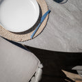 Maze - Milan Rope Weave 6 Seat Oval Dining Set with Lazy Susan - Cool Linen - Blythe Living