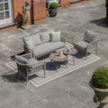 Maze - Monaco Rope Weave 2 Seat Sofa Set with Pair of Round Coffee Tables - Cool Linen - Blythe Living