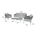 Maze - Porto Rope Weave 3 Seat Sofa Set with Pair of Round Coffee Tables & Armchairs - Blythe Living