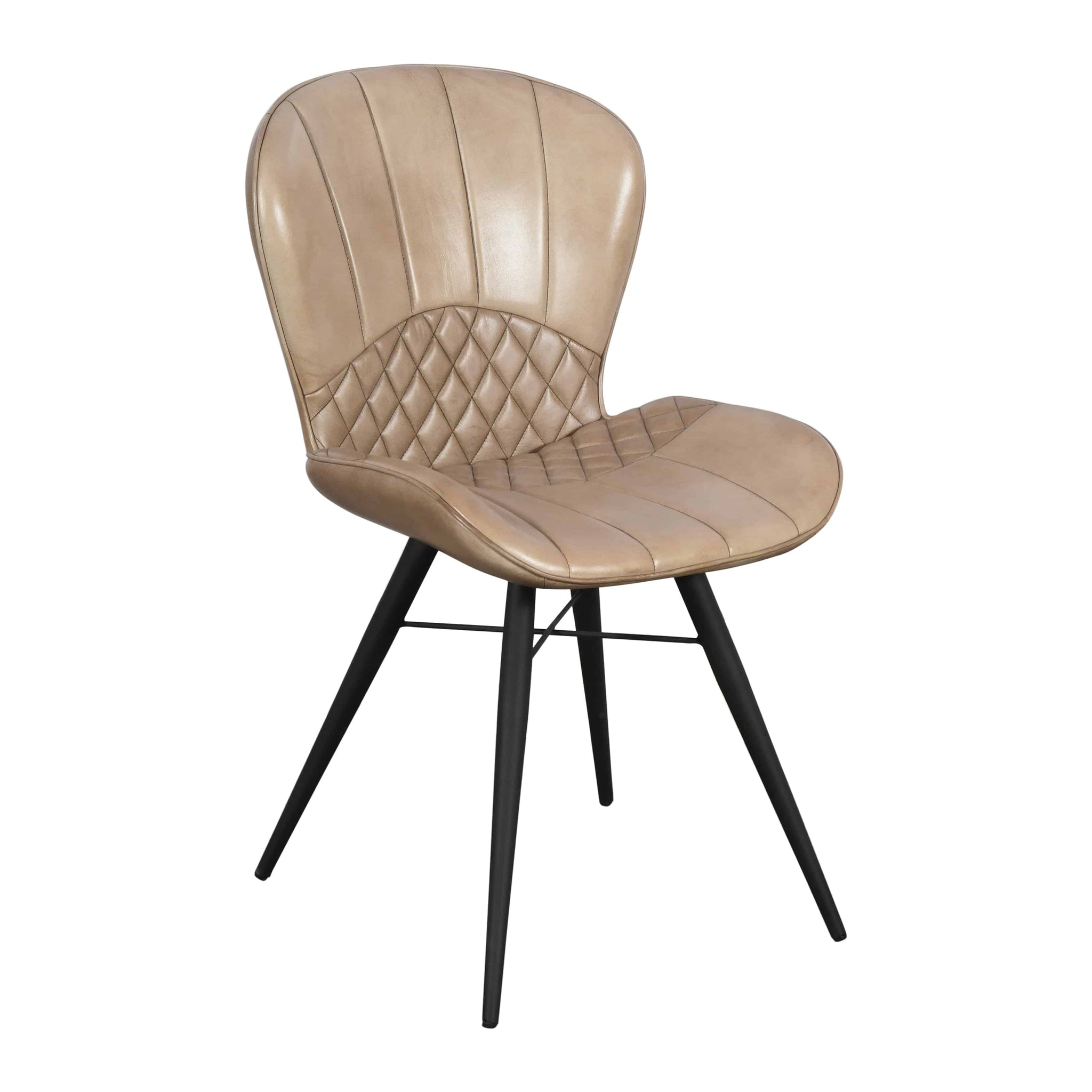 Amory Leather Seat Dining Chair Beige - Blythe Living