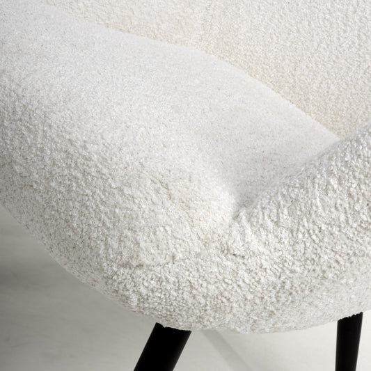 Bordeaux Textured Chenille Effect White Armchair