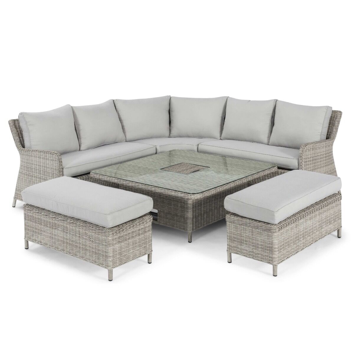 Maze - Oxford Royal Rattan Corner Dining Sofa Set with Ice Bucket & Rising Table - Blythe Living