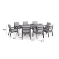 Maze - New York 8 Seat Oval Aluminium Dining Set - Dove Grey - Blythe Living