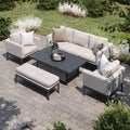 Maze - Outdoor Fabric Pulse 3 Seat Sofa Set with Rising Table - Oatmeal - Blythe Living