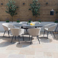 Maze - Outdoor Fabric Ambition 6 Seat Oval Dining Set - Oatmeal - Blythe Living