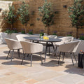 Maze - Outdoor Fabric Ambition 6 Seat Oval Dining Set - Oatmeal - Blythe Living