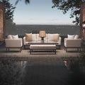 Maze - Outdoor Fabric Pulse 3 Seat Sofa Set with Rising Table - Oatmeal - Blythe Living