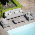 Maze - Milan Rope Weave 3 Seat Sofa Set with Rectangular Coffee Table - Cool Linen - Blythe Living