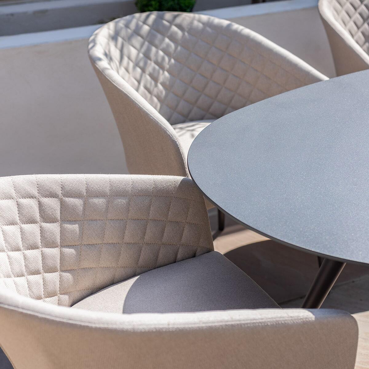 Maze - Outdoor Fabric Ambition 6 Seat Oval Dining Set - Oatmeal - Blythe Living