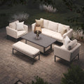 Maze - Outdoor Fabric Pulse 3 Seat Sofa Set with Rising Table - Oatmeal - Blythe Living