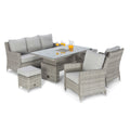 Maze - Oxford Sofa Rattan Dining Set with Ice Bucket & Rising Table - Blythe Living