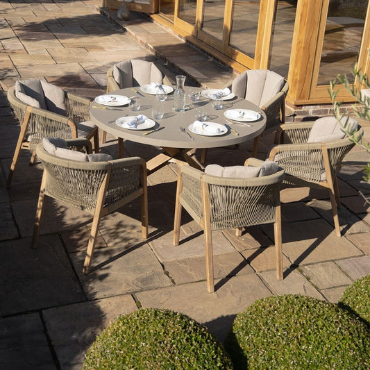 Maze - Martinique Rope Weave 6 Seat Round Dining Set - Blythe Living