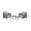 Maze - Milan Rope Weave Lounge Set with 2 Round Coffee Tables - Cool Linen - Blythe Living