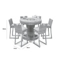 Maze - Oxford 6 Seat Round Rattan Bar Set with Ice Bucket - Blythe Living