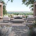 Maze - Outdoor Fabric Pulse 3 Seat Sofa Set with Rising Table - Oatmeal - Blythe Living