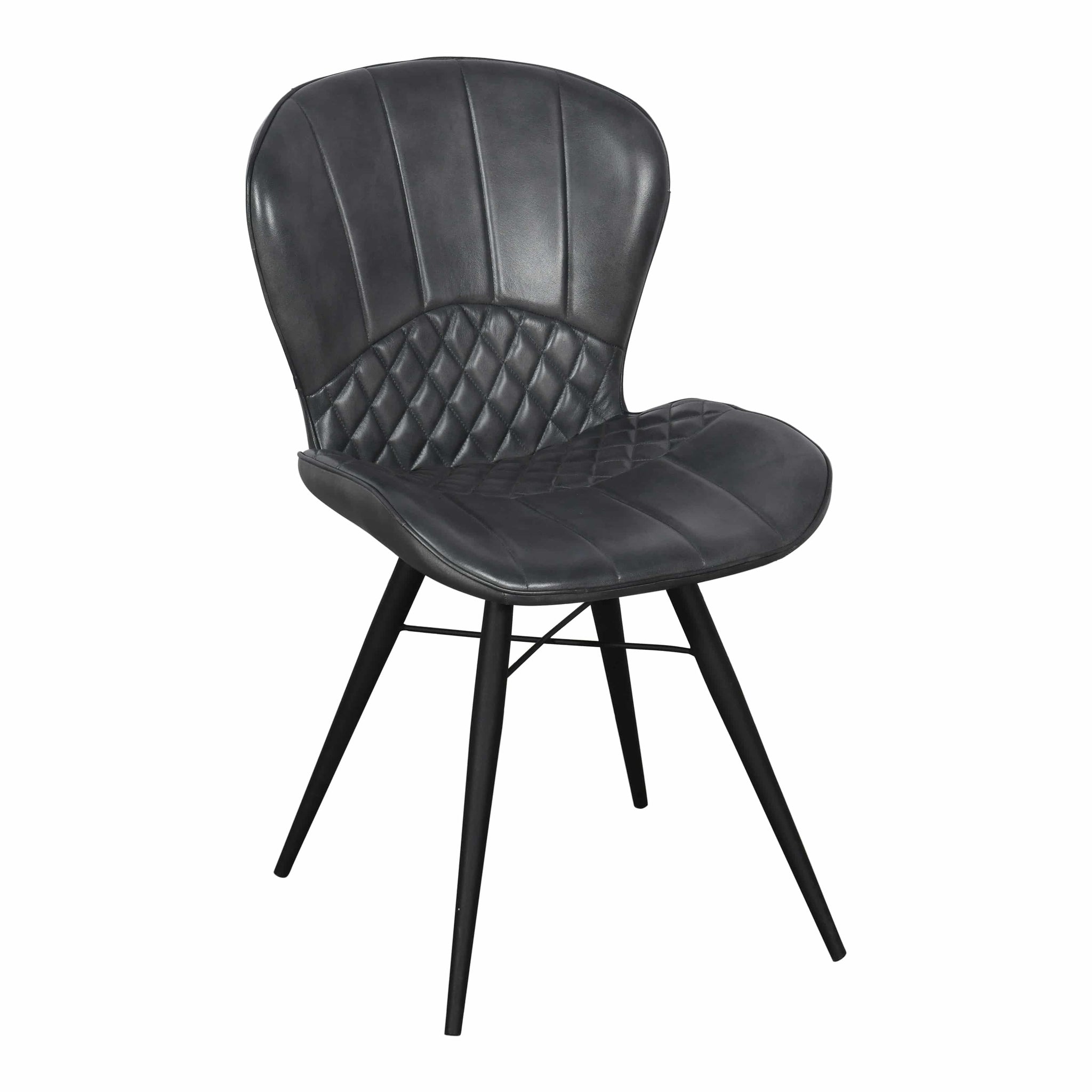 Amory Leather Seat Dining Chair Grey - Blythe Living