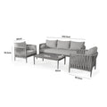 Maze - Milan Rope Weave 3 Seat Sofa Set with Rectangular Coffee Table - Cool Linen - Blythe Living