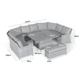 Maze - Oxford Royal U-Shaped Rattan Sofa Set with Rising Table - Blythe Living