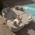 Maze - Outdoor Fabric Snug Lifestyle Suite with Rising Table - Oatmeal - Blythe Living