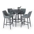 Maze - Outdoor Fabric Regal 4 Seat Round Bar Set - Flanelle - Blythe Living