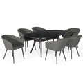 Maze - Outdoor Fabric Ambition 6 Seat Oval Dining Set - Flanelle - Blythe Living