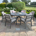Maze - New York 6 Seat Round Aluminium - Dining Set - Dove Grey - Blythe Living