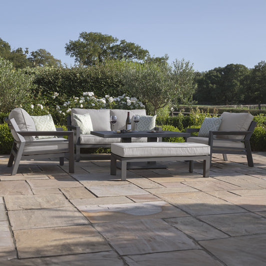 Maze - New York 2 Seat Aluminium Sofa Set with Rising Table - Dove Grey - Blythe Living