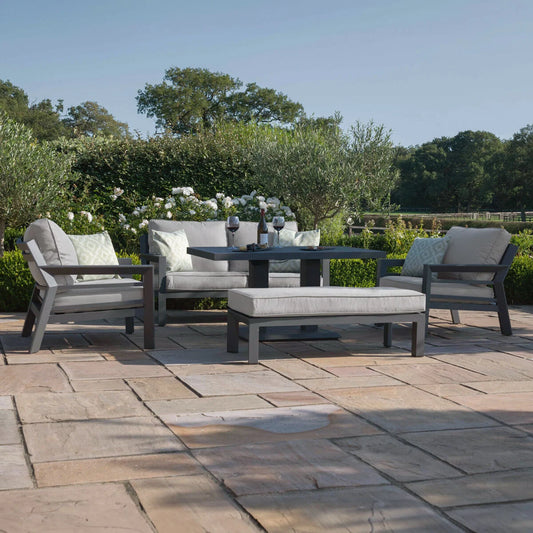 Maze - New York 2 Seat Aluminium Sofa Set with Rising Table - Dove Grey - Blythe Living