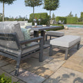 Maze - New York Aluminium Corner Dining Set with Rising Table - Dove Grey - Blythe Living