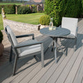 Maze - New York 3 Piece Aluminium Bistro Set - Dove Grey - Blythe Living