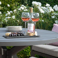 Maze - New York 4 Seat Round Aluminium Dining Set - Dove Grey - Blythe Living