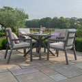 Maze - New York 4 Seat Round Aluminium Dining Set - Dove Grey - Blythe Living